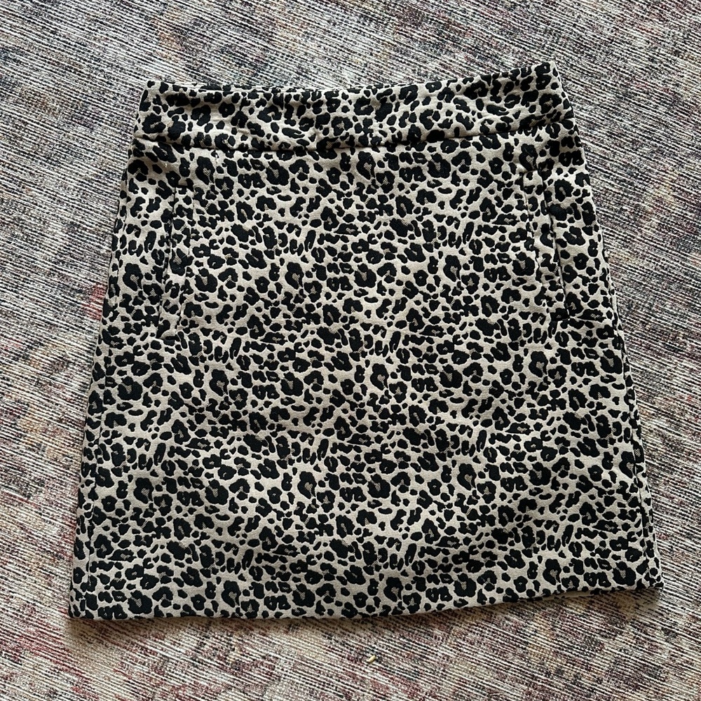 LOFT Leopard Mini Pencil Skirt